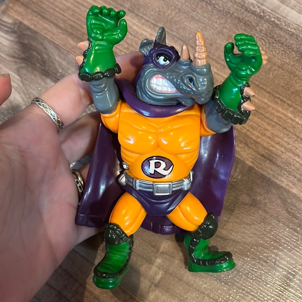 Vintage TMNT Rhinoman Figure Sewer Heroes Rocksteady 1993 Ninja Turtles